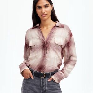 Madewell Popover Shirt in Plaid cabincore streetwear fall size xs